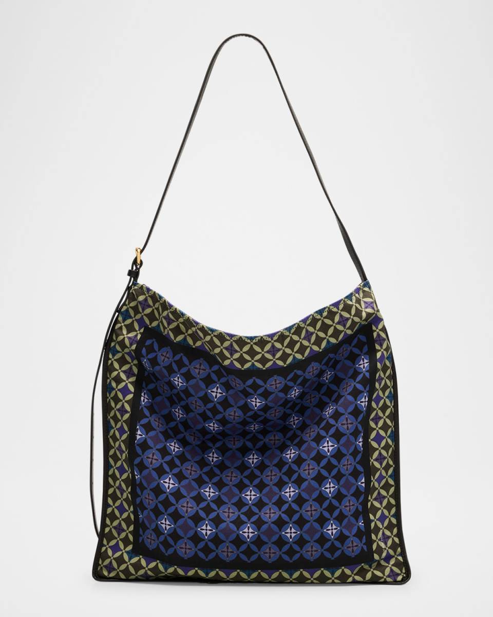 Medium Geometric Scarf Hobo Bag